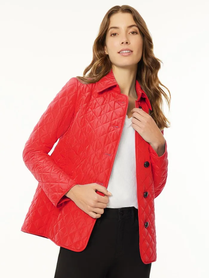 FiveButton Quilted Jacket Women Jones New York Outerwear FiveButton Quilted Jacket Women Jones New York Outerwear