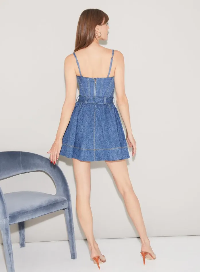 Fleur Du Mal Bottoms Women Denim Flare Skirt Medium Wash Denim Fleur Du Mal Bottoms Women Denim Flare Skirt Medium Wash Denim