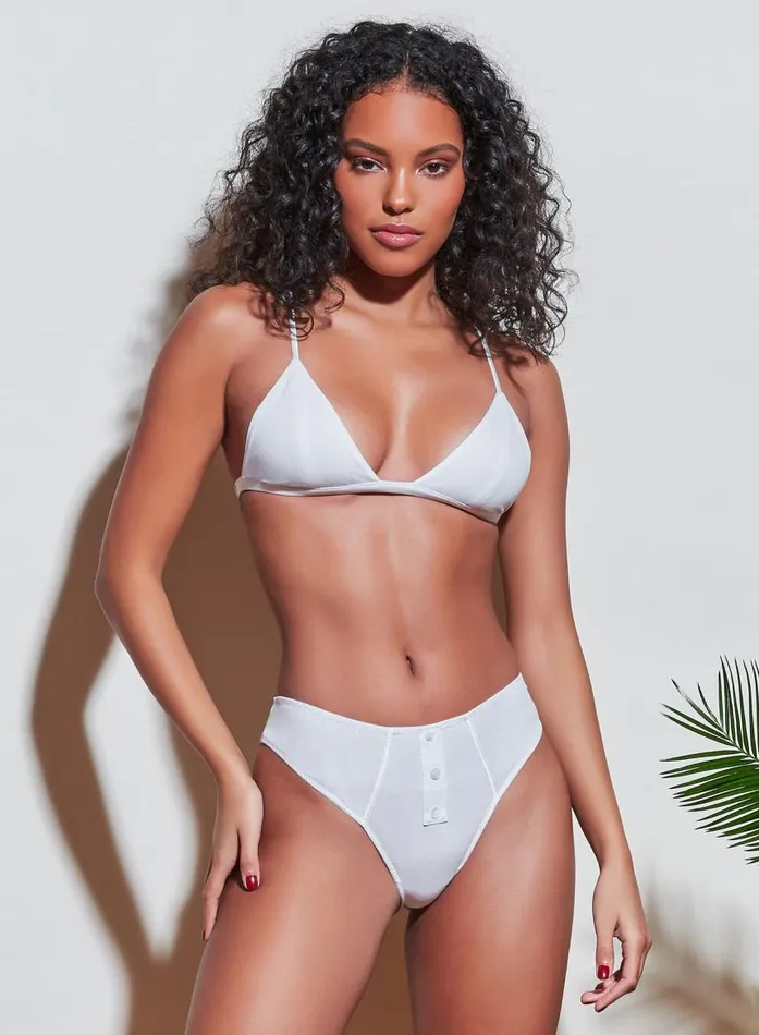 Fleur Du Mal Bralettes and Wireless Bras Women Organic Cotton Luxe Triangle Bra Ivory Fleur Du Mal Bralettes and Wireless Bras Women Organic Cotton Luxe Triangle Bra Ivory