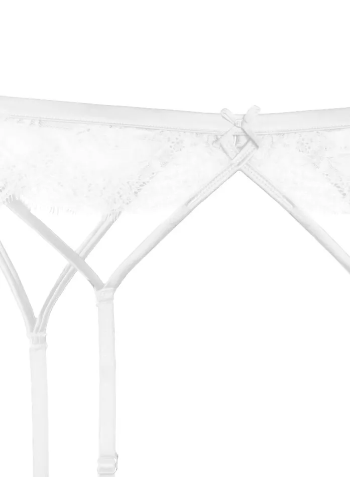 Fleur Du Mal Bridal Women Frankie Lace Strappy Garter Belt Ivory Fleur Du Mal Bridal Women Frankie Lace Strappy Garter Belt Ivory