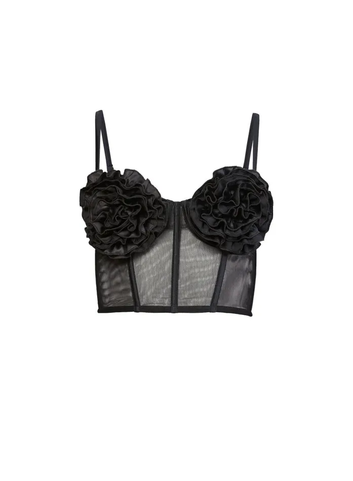 Fleur Du Mal Bustiers and Bra Tops Women Rose Cup Bustier Black Fleur Du Mal Bustiers and Bra Tops Women Rose Cup Bustier Black