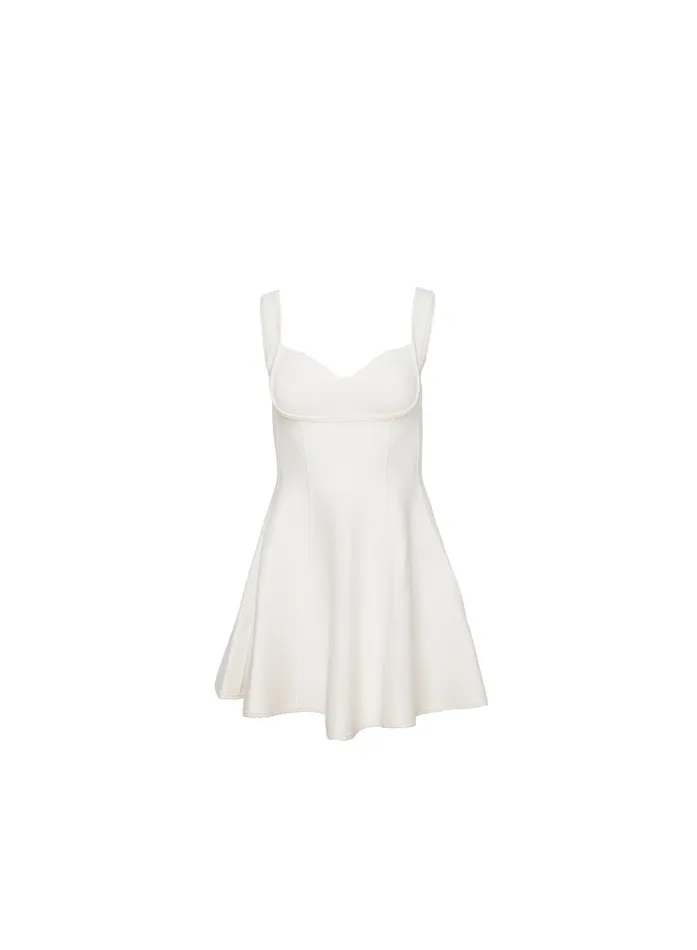 Fleur Du Mal Dresses Women Brigette Flared Dress Ivory Fleur Du Mal Dresses Women Brigette Flared Dress Ivory