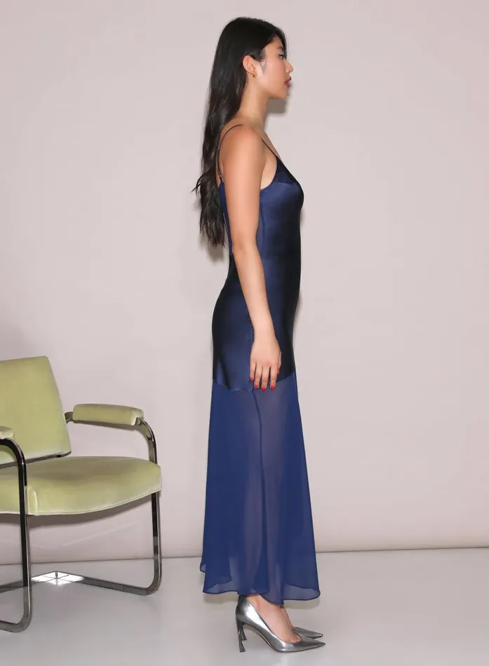 Fleur Du Mal Dresses Women Chiffon U0026 Satin Slip Caspian Blue Fleur Du Mal Dresses Women Chiffon U0026 Satin Slip Caspian Blue