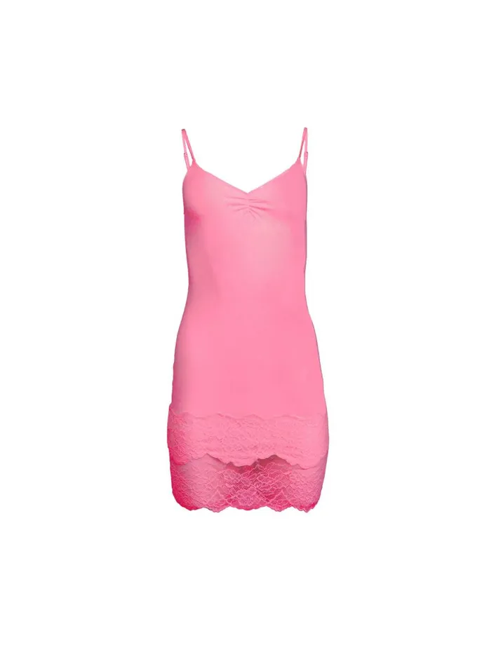 Fleur Du Mal Dresses Women Organic Cotton Slip Dress Pink Cadillac Fleur Du Mal Dresses Women Organic Cotton Slip Dress Pink Cadillac