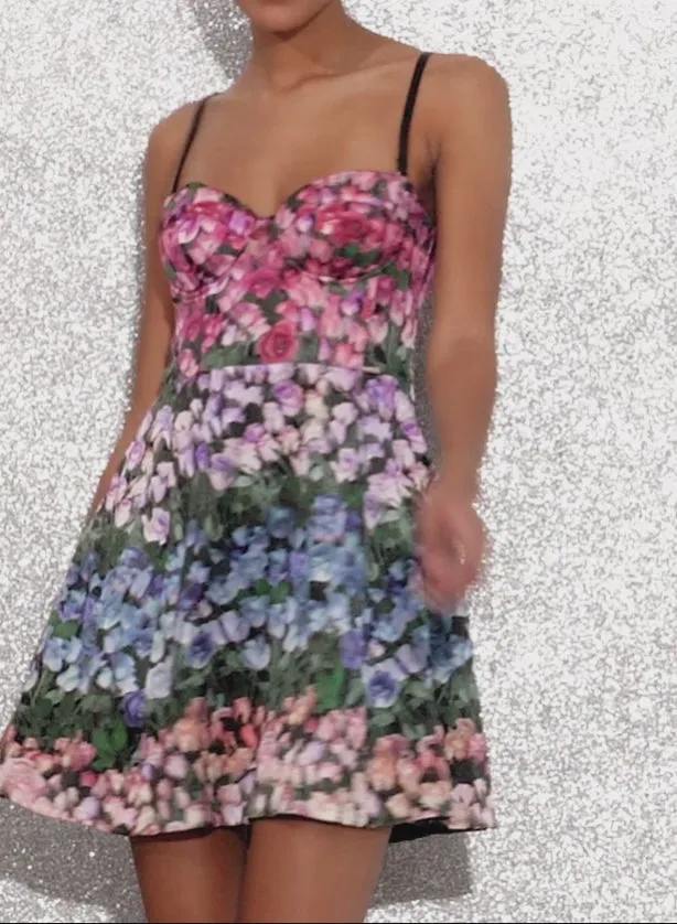 Fleur Du Mal Dresses Women Silk Bustier Dress Rose Stripe Fleur Du Mal Dresses Women Silk Bustier Dress Rose Stripe