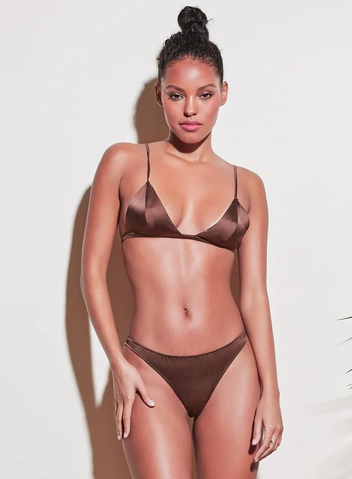 Fleur Du Mal Essentials Bras Women Luxe Triangle Bra Cocoa