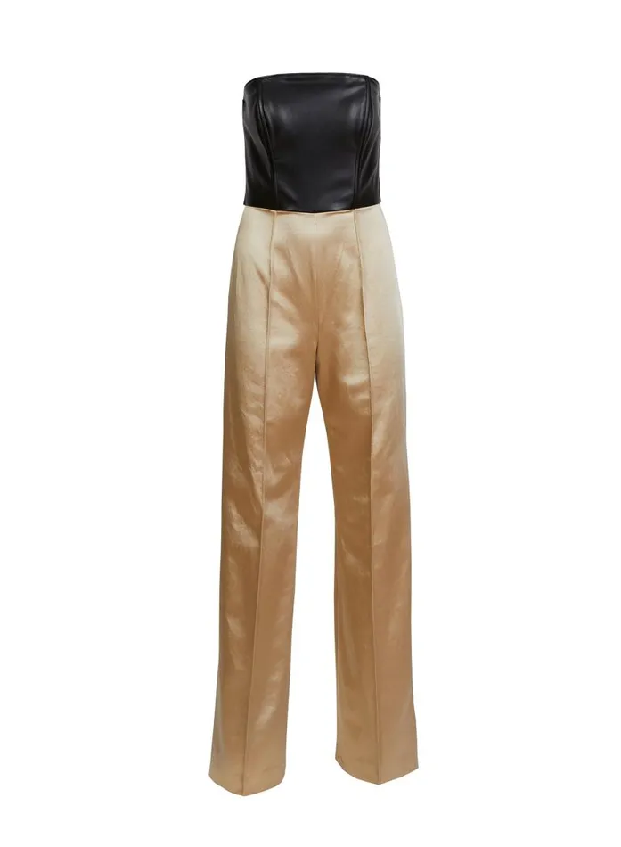 Fleur Du Mal Jumpsuits and Rompers Women Strapless Tailored Jumpsuit Blackbubbly Fleur Du Mal Jumpsuits and Rompers Women Strapless Tailored Jumpsuit Blackbubbly
