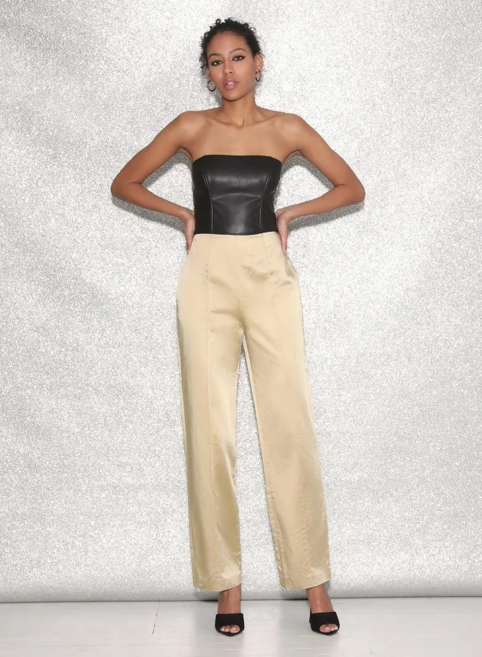 Fleur Du Mal Jumpsuits and Rompers Women Strapless Tailored Jumpsuit Blackbubbly Fleur Du Mal Jumpsuits and Rompers Women Strapless Tailored Jumpsuit Blackbubbly