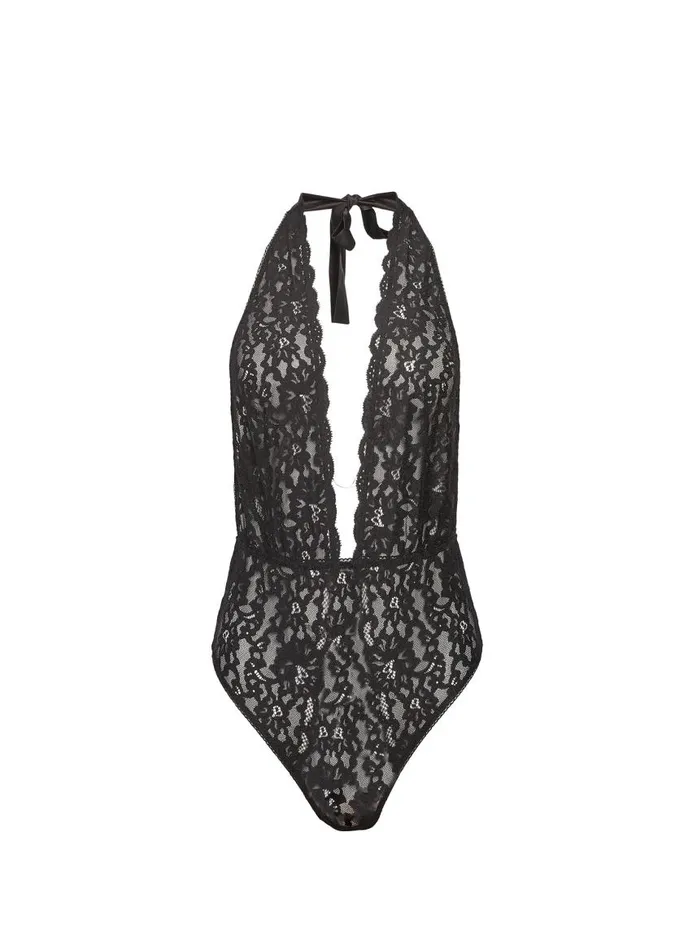Fleur Du Mal Loungewear Women Charlotte Halter Teddy Black Fleur Du Mal Loungewear Women Charlotte Halter Teddy Black