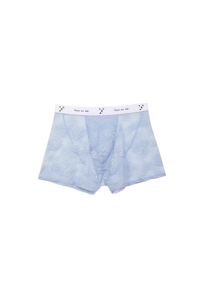 Fleur Du Mal Loungewear Women Men039s Bouquet Lace Boxer Brief Pastel Sky Fleur Du Mal Loungewear Women Men039s Bouquet Lace Boxer Brief Pastel Sky