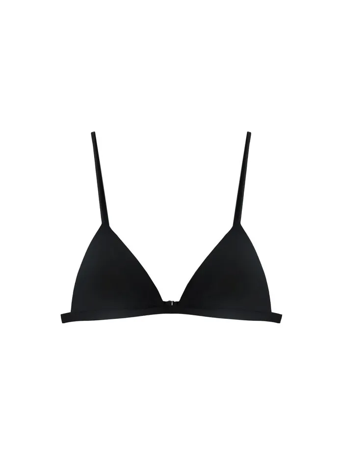 Fleur Du Mal Loungewear Women Organic Cotton Luxe Triangle Bra Black Fleur Du Mal Loungewear Women Organic Cotton Luxe Triangle Bra Black