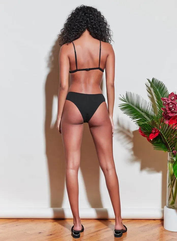 Fleur Du Mal Loungewear Women Organic Cotton Luxe Triangle Bra Black Fleur Du Mal Loungewear Women Organic Cotton Luxe Triangle Bra Black