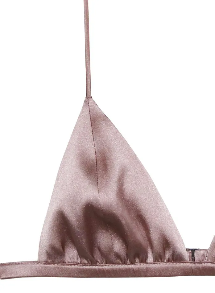 Fleur Du Mal Pleasure Women Luxe Triangle Bra Tan Fleur Du Mal Pleasure Women Luxe Triangle Bra Tan