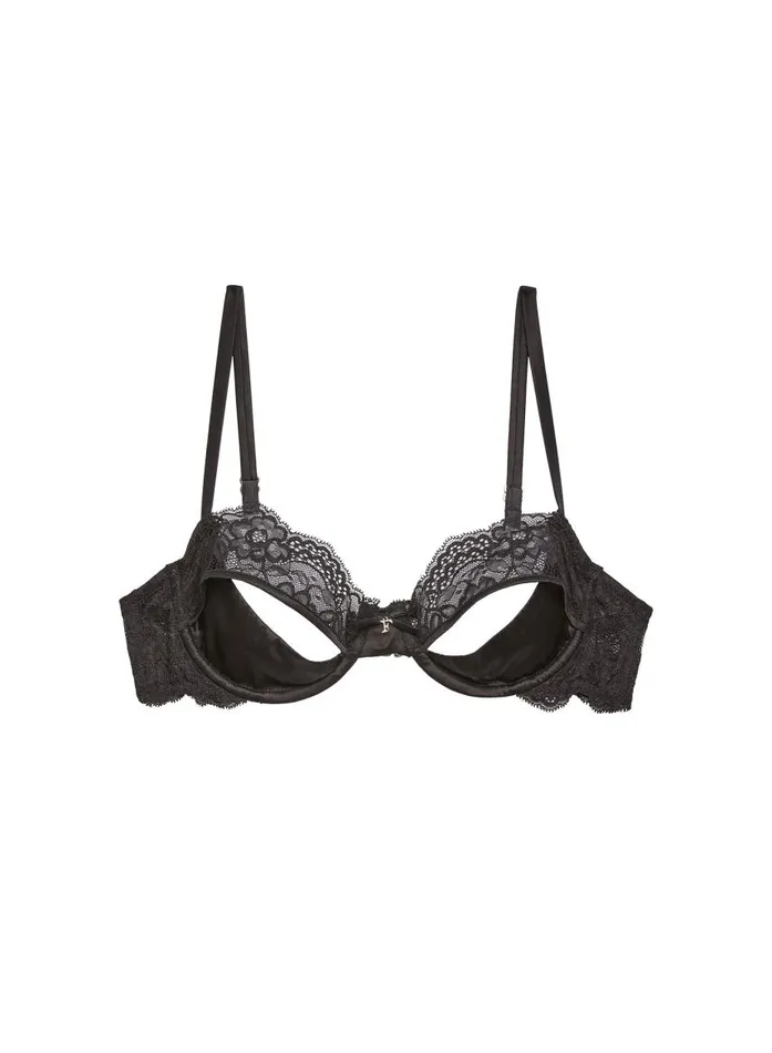 Fleur Du Mal Pleasure Women Naomi Lace Cutout Balconette Bra Black Fleur Du Mal Pleasure Women Naomi Lace Cutout Balconette Bra Black