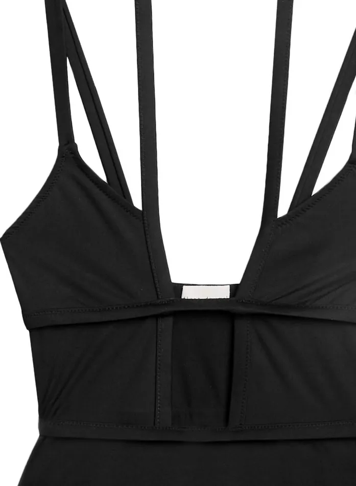 Fleur Du Mal Swim Women Strappy Keyhole One Piece Swimsuit Black Fleur Du Mal Swim Women Strappy Keyhole One Piece Swimsuit Black