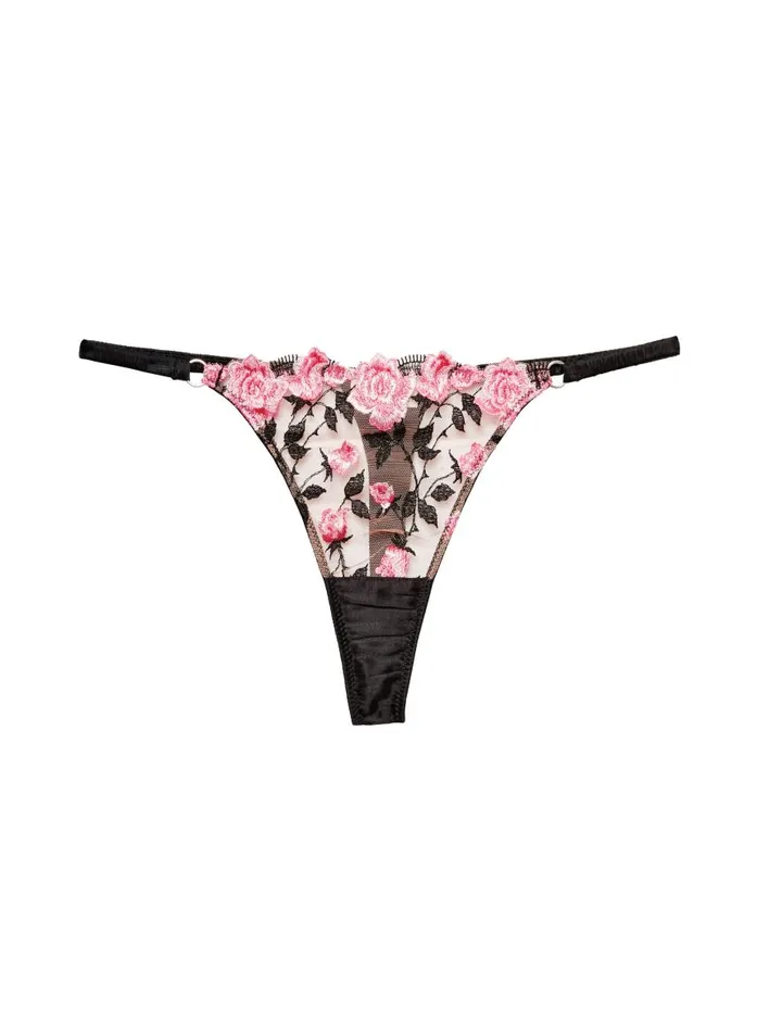Fleur Du Mal Thongs Women Roses U0026 Thorns Thong Black Fleur Du Mal Thongs Women Roses U0026 Thorns Thong Black