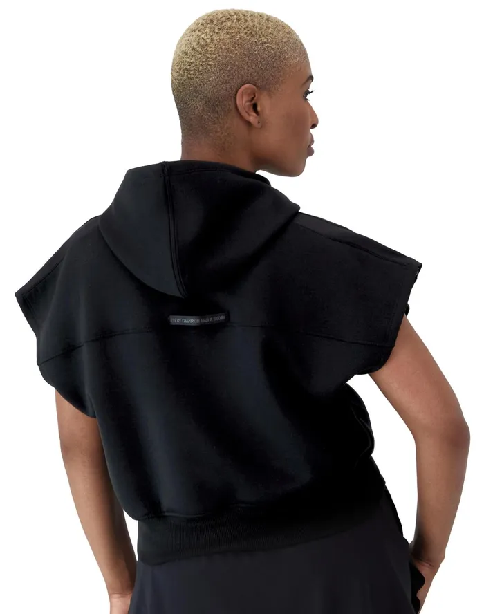 Flex Cropped Hoodie GelInfused Jocktag Black Women Champion Hoodies and Sweatshirts