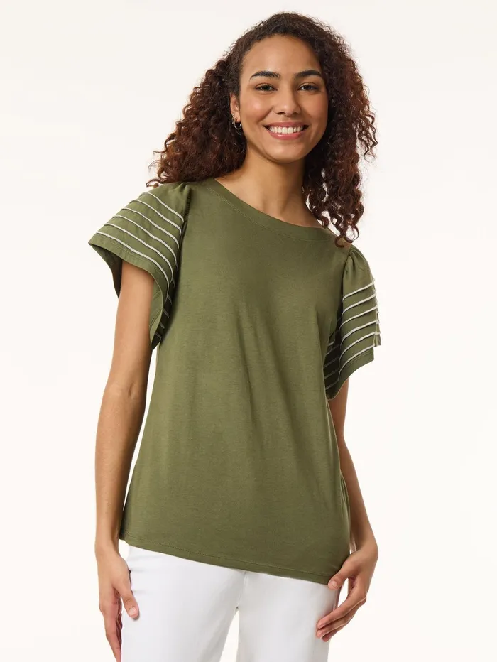 Flutter ShortSleeve Top Cotton Modal Women Jones New York Sale