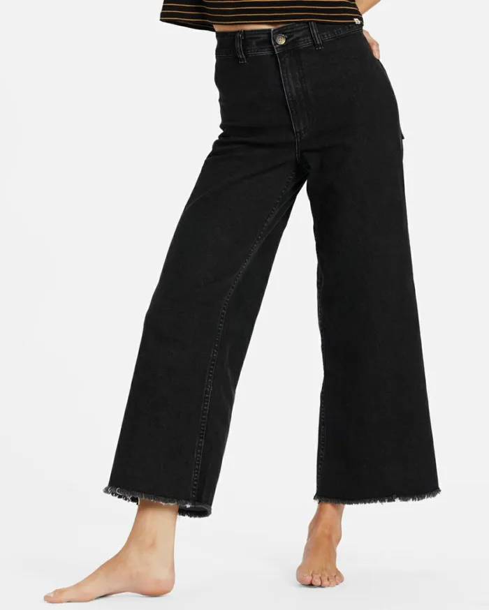 Free Fall WideLeg Pants Black Women Billabong Essentials
