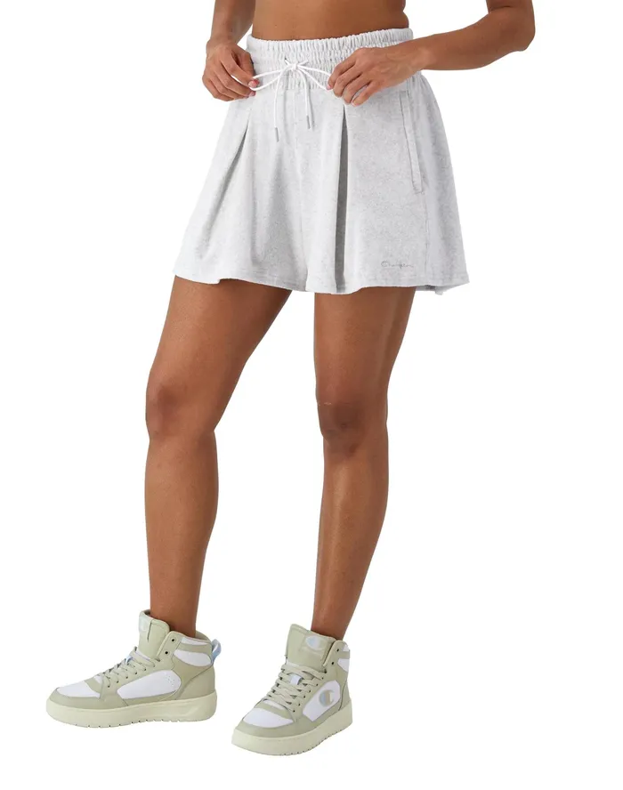 Freeplay Terry Towel Shorts Classic Script 5034 Silver Grey Women Champion Shorts
