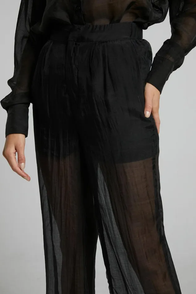 Garrick Pant 8211 High Waisted Semi Sheet Pant In Black Women Showpo Pants
