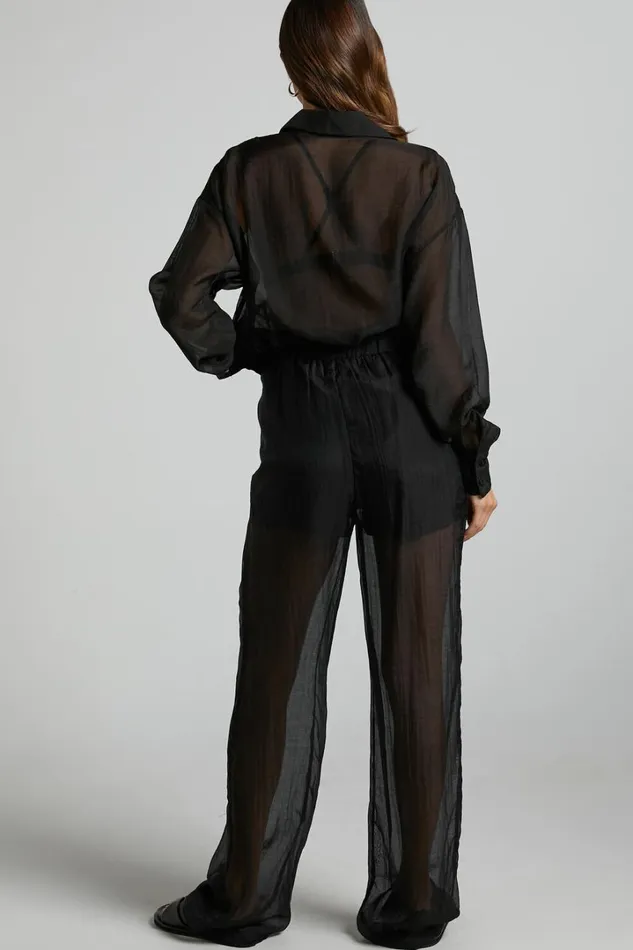 Garrick Pant 8211 High Waisted Semi Sheet Pant In Black Women Showpo Pants
