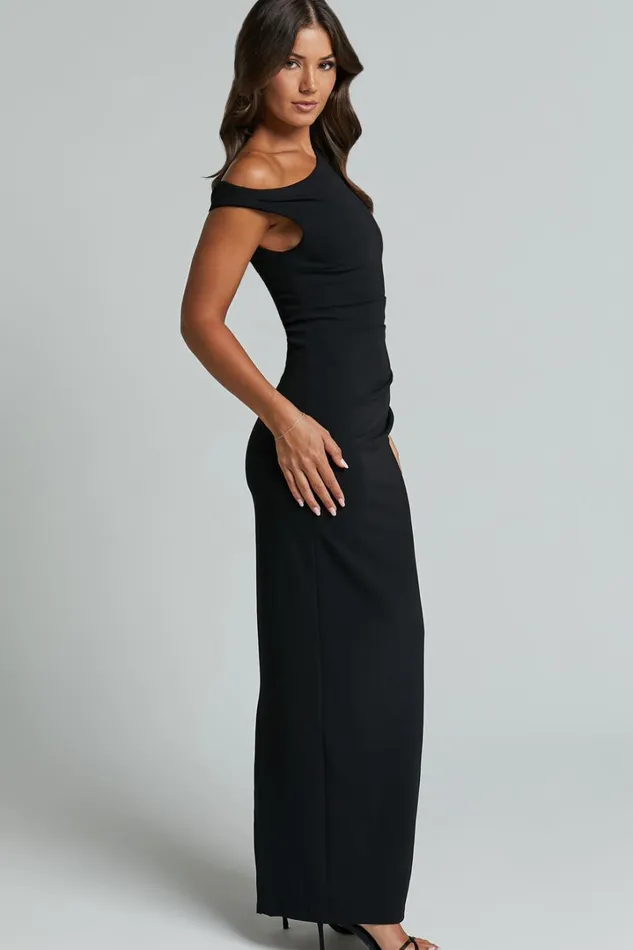 Genie Maxi Dress 8211 Off The Shoulder Dress In Black Women Showpo Dresses