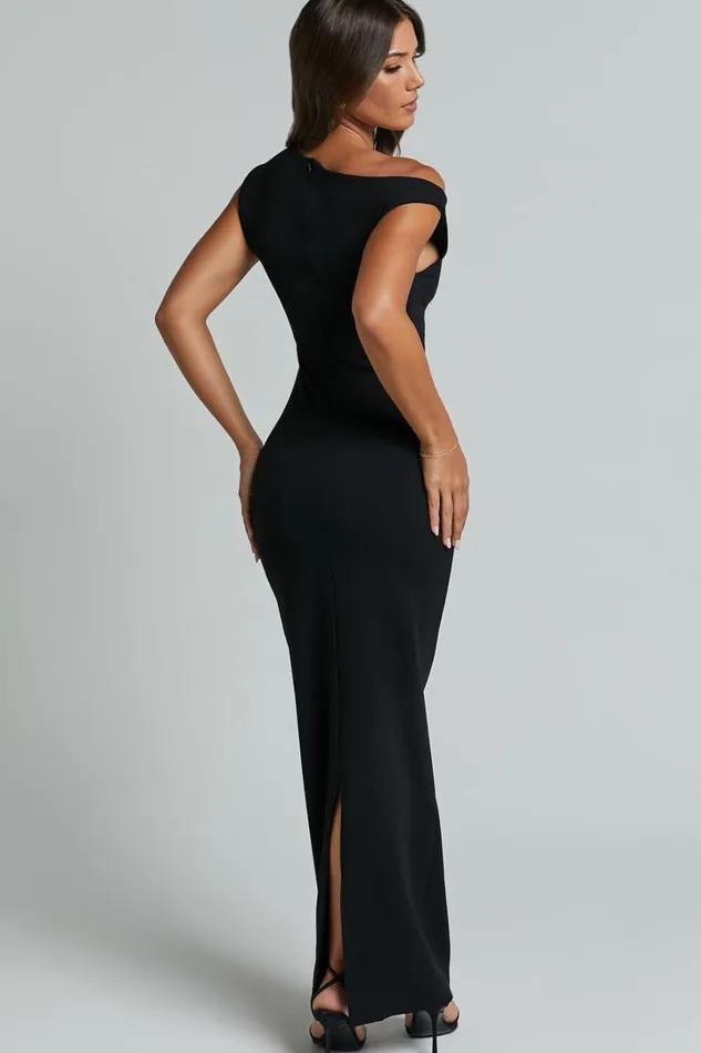 Genie Maxi Dress 8211 Off The Shoulder Dress In Black Women Showpo Dresses