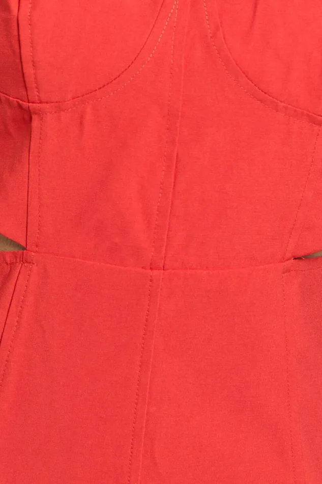 Giana Midi Dress 8211 Shoulder Tie Cut Out Thigh Split Dress In Red Women Showpo Dresses