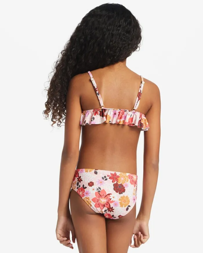 Girl039s A Dream Away Ruffle Tri Set Bikini Set Multi Kids Billabong Girls039 Swimwear