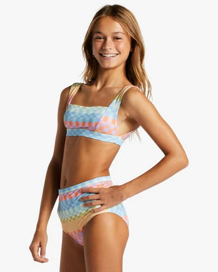 Girl039s Paradise Check Two Piece Tank Bikini Set Multi Kids Billabong Girls039 Swimwear