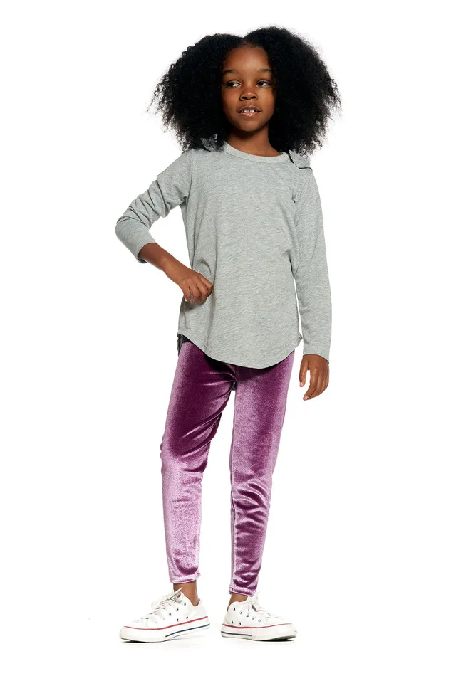 Girls Bottoms Chaser Brand Stretch Velvet Classic Legging Girls Bottoms Chaser Brand Stretch Velvet Classic Legging