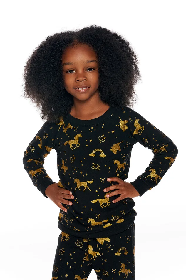Girls Chaser Brand Golden Unicorns Tops