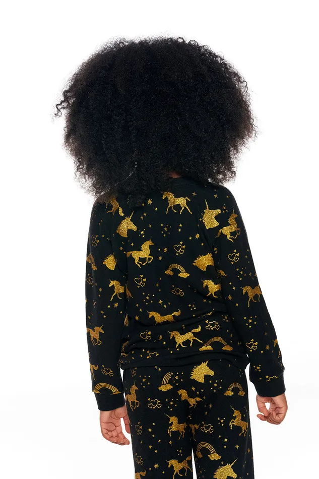 Girls Chaser Brand Golden Unicorns Tops Girls Chaser Brand Golden Unicorns Tops