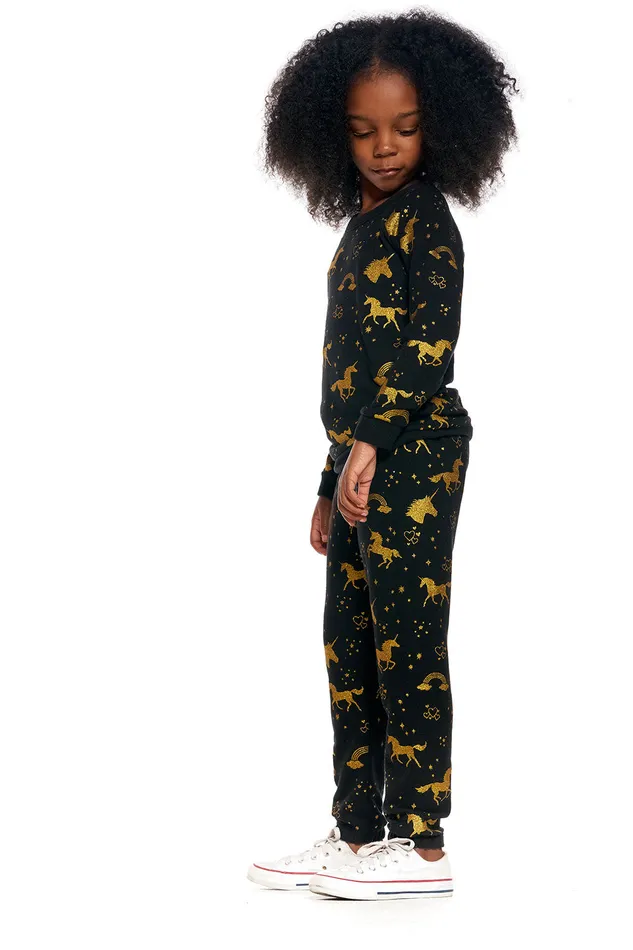 Girls Chaser Brand Golden Unicorns Tops Girls Chaser Brand Golden Unicorns Tops
