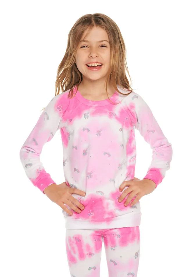 Girls Chaser Brand Tie Dye Shooting Stars Pullover Tops