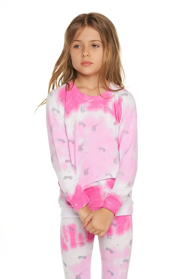 Girls Chaser Brand Tie Dye Shooting Stars Pullover Tops Girls Chaser Brand Tie Dye Shooting Stars Pullover Tops