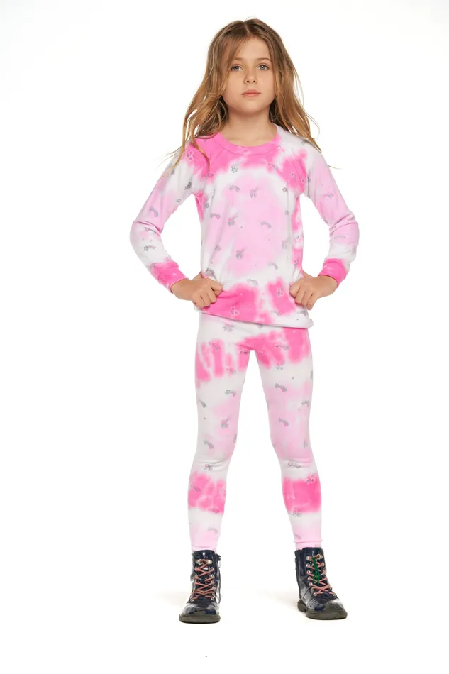 Girls Chaser Brand Tie Dye Shooting Stars Pullover Tops Girls Chaser Brand Tie Dye Shooting Stars Pullover Tops