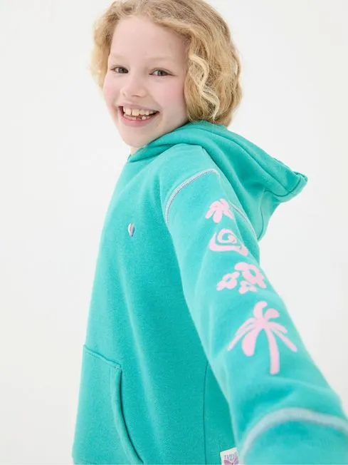 Girls Fatface Sweatshirts and Hoodies Blue Good Vibes Popover Hoodie Girls Fatface Sweatshirts and Hoodies Blue Good Vibes Popover Hoodie