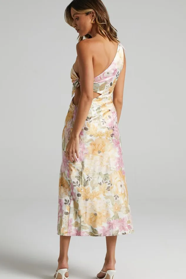 Glaucus Midi Dress 8211 One Shoulder Cut Out Dress In Elegant Rose Women Showpo Dresses