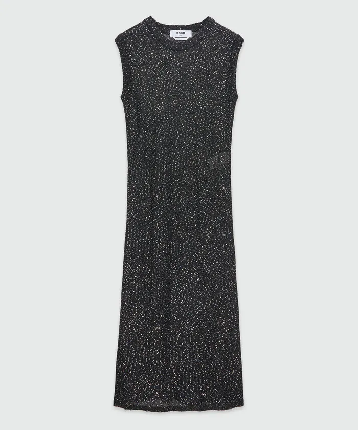Glitter Knit Midi Dress Women MSGM Dresses