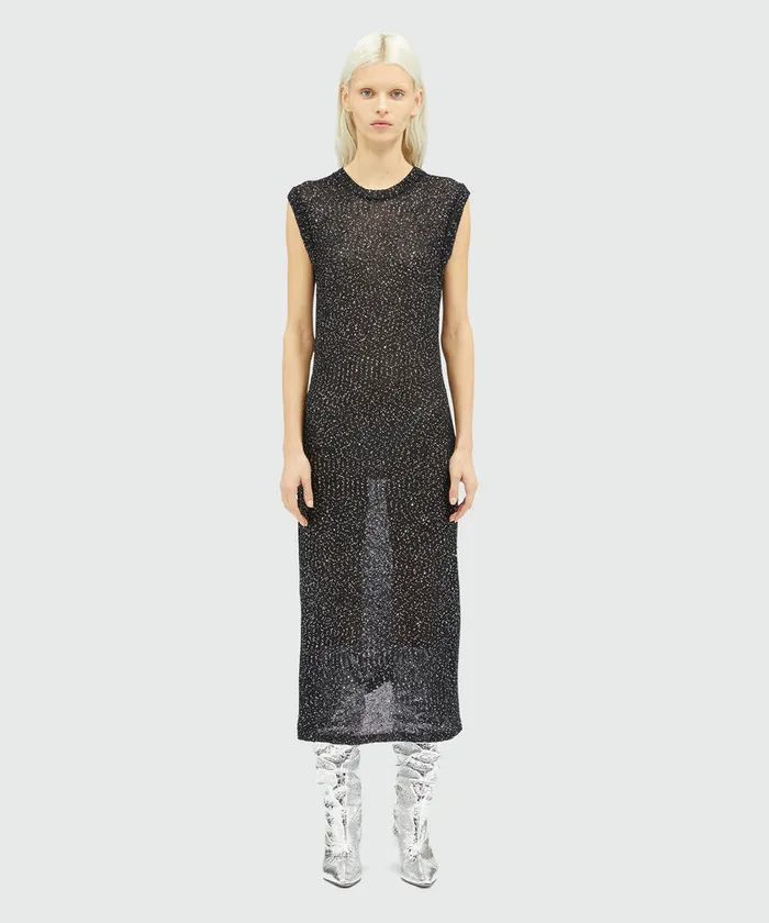 Glitter Knit Midi Dress Women MSGM Dresses