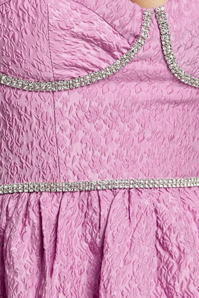 Grayson Mini Dress 8211 Jacquard Sweetheart Diamante Detail Mini Dress In Lilac Women Showpo Dresses