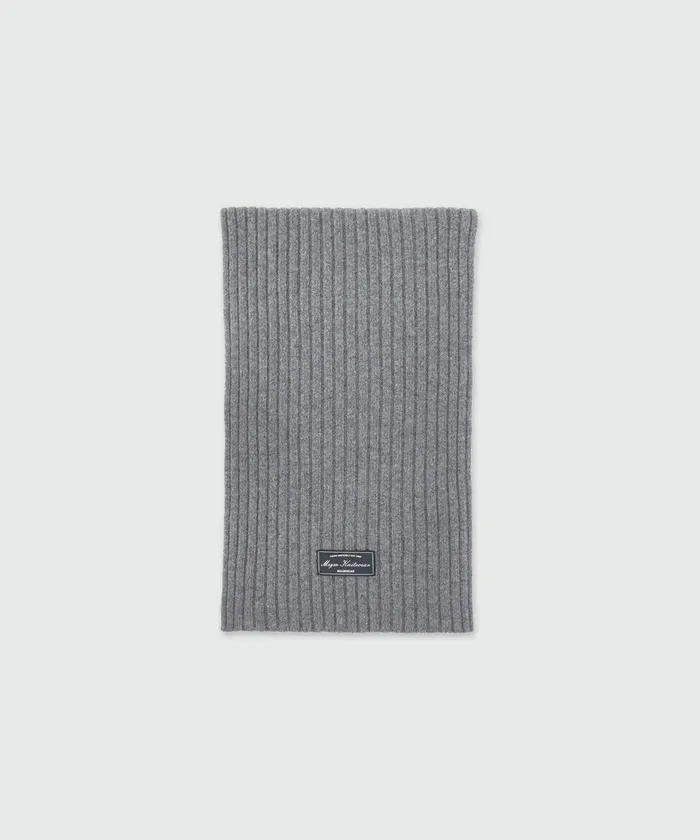 Grey Melange Ribbed Wool Scarf Women MSGM Hats Scarves And Gloves