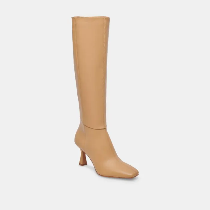 Gyra Wide Calf Boots Tan Leather Women Dolce Vita Boots and Booties