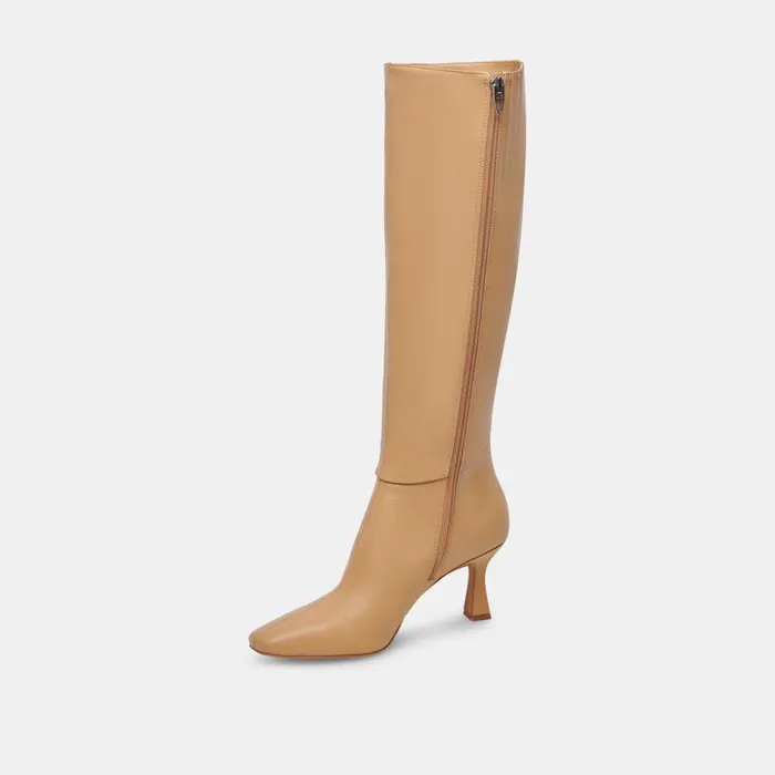 Gyra Wide Calf Boots Tan Leather Women Dolce Vita Boots and Booties