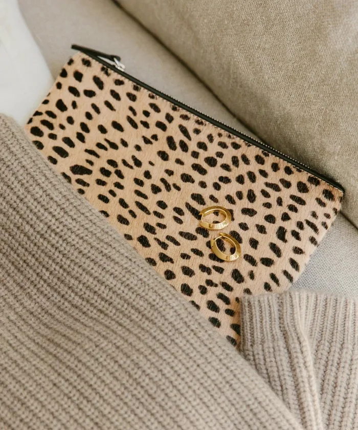 Handbags and Clutches Women Jenni Kayne Pony Hair Zip Pouch Cheetah