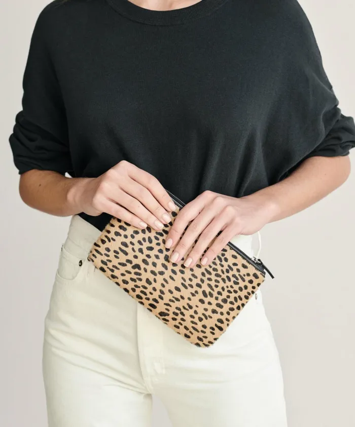 Handbags and Clutches Women Jenni Kayne Pony Hair Zip Pouch Cheetah