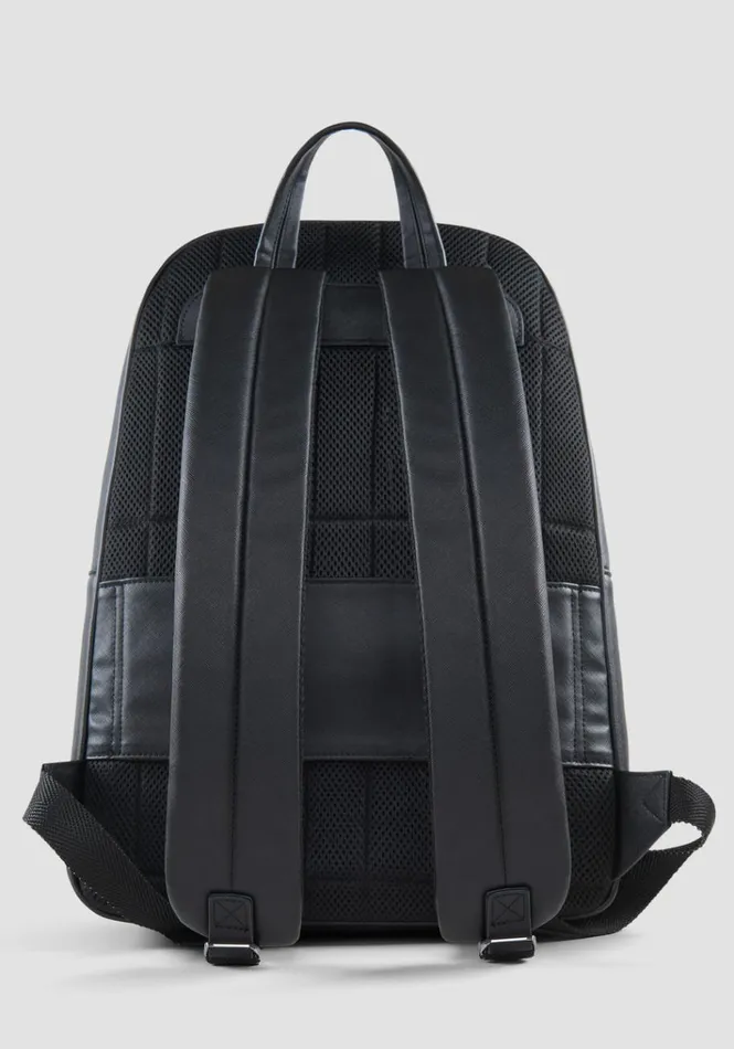 Handbags Men Antony Morato Backpack In Nylon And Faux Leather Black
