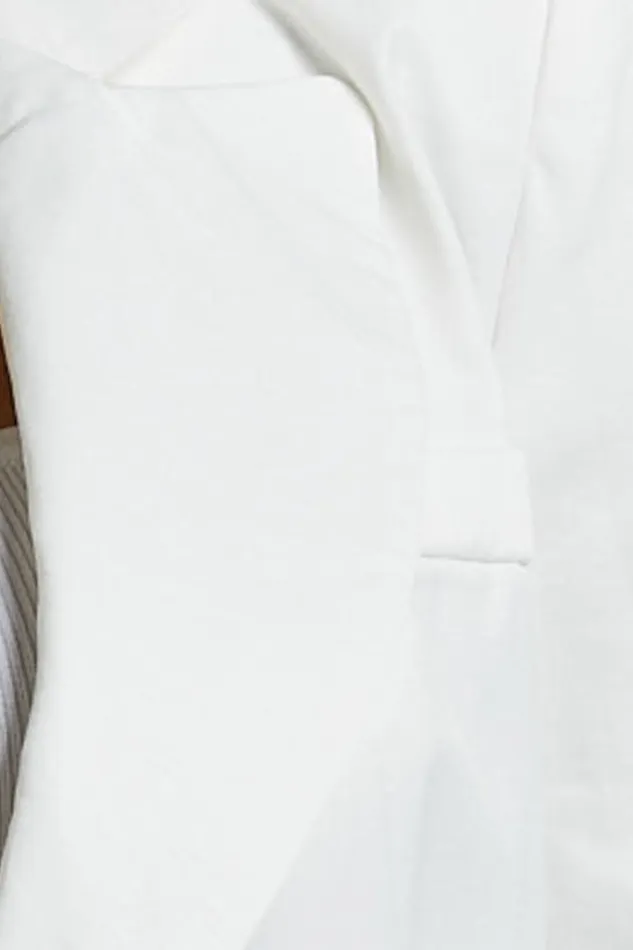 Harriet Blazer Linen Look Double Breasted Oversized Blazer In White Women Showpo Blazers